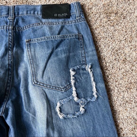 CJ Black Men’s Ripped/Patched Low Rise Slim Straight Jeans Size 32/32 - Picture 9 of 10